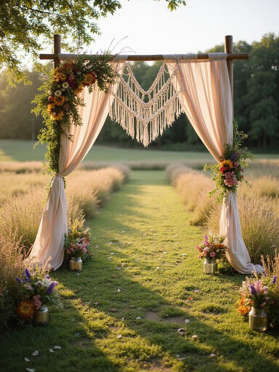 whimsical macram wedding decor