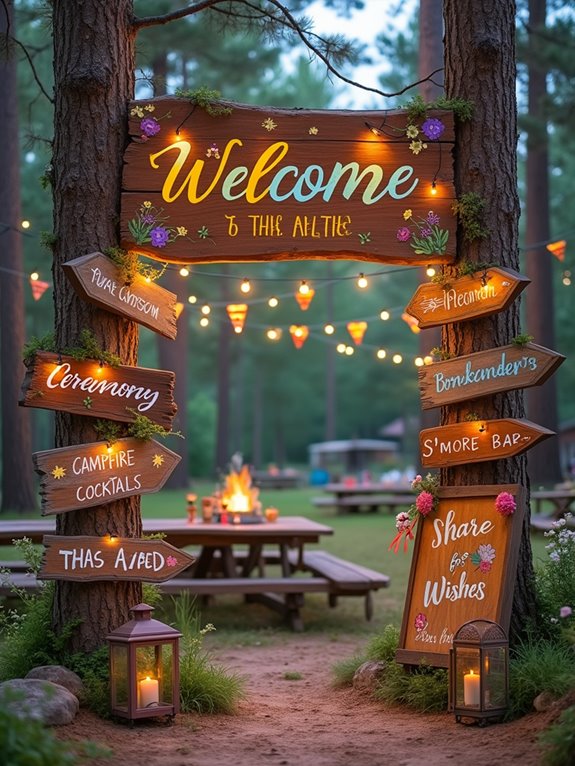 whimsical signage for weddings