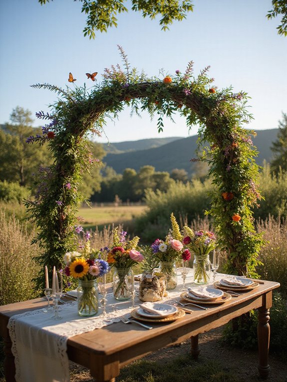 whimsical summer wedding florals