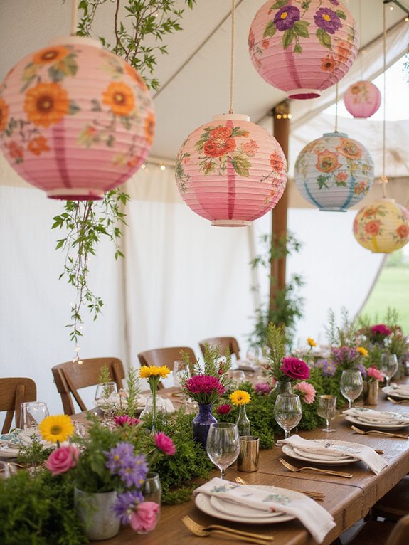 whimsical wedding tent decor