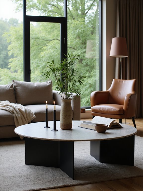 candlelit minimalism with greenery