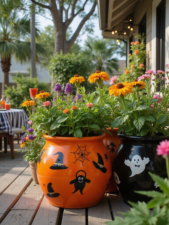 cheery cauldron planter decorations
