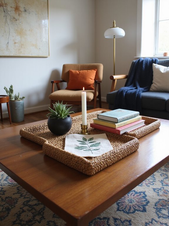 chic coffee table organization