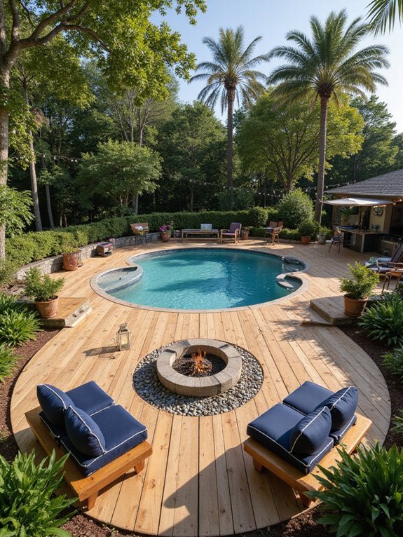 circular inviting pool deck