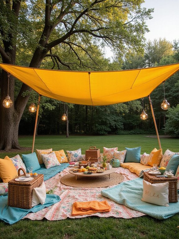 colorful outdoor seating blankets