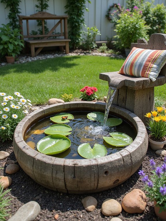 diy miniature pond fountain