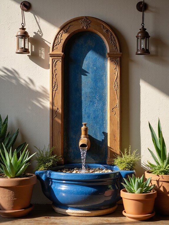 diy outdoor wall fountain