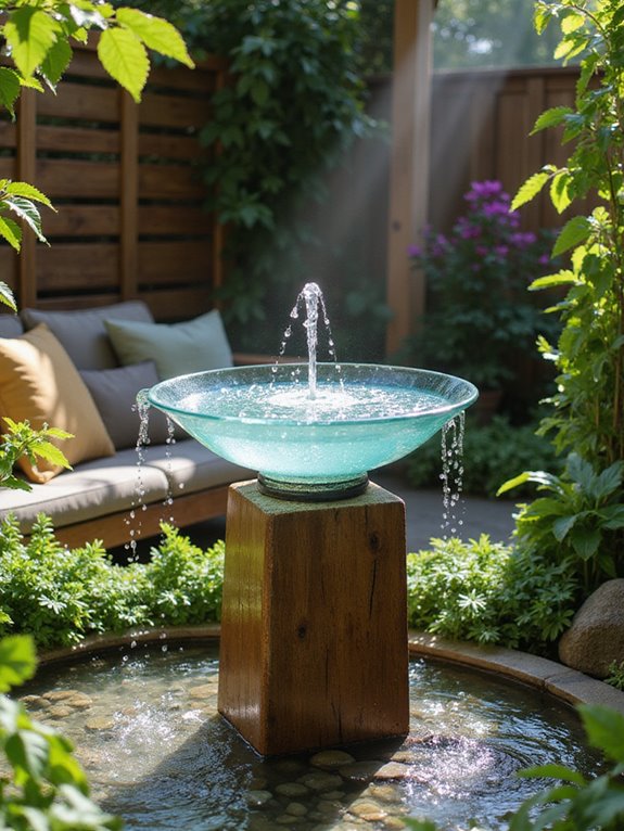 elegant glass bowl fountain