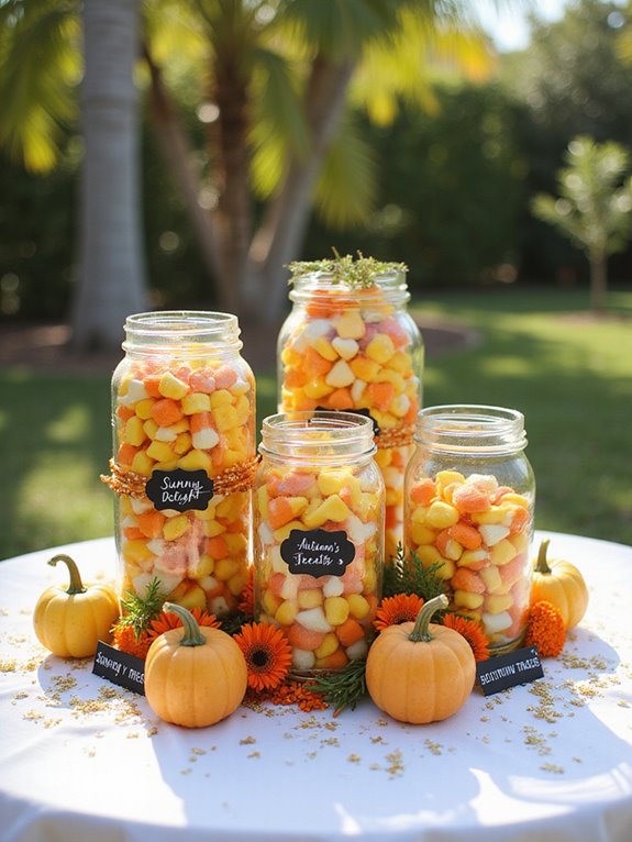 festive candy corn jars