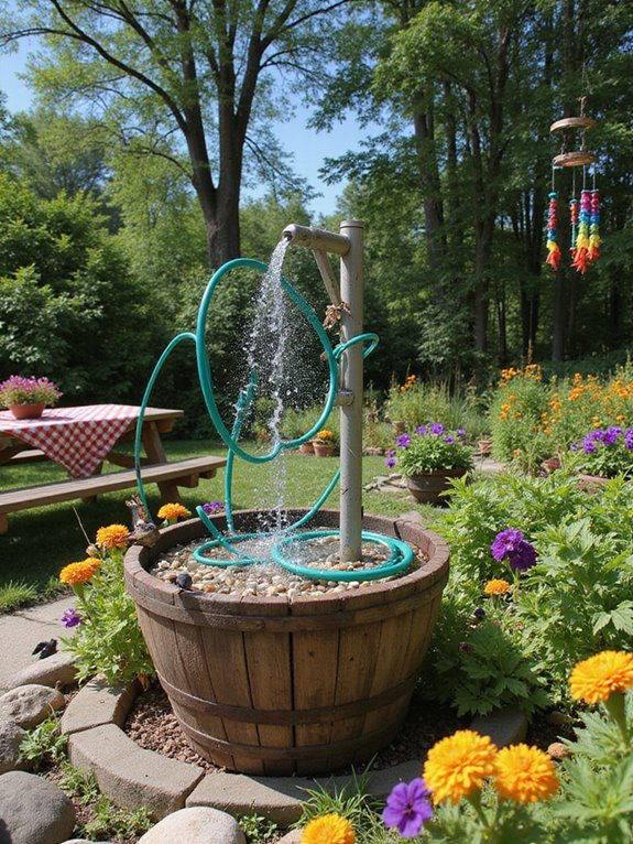 garden hose fountain project