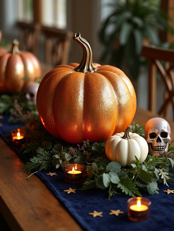 glittering pumpkin centerpiece ideas