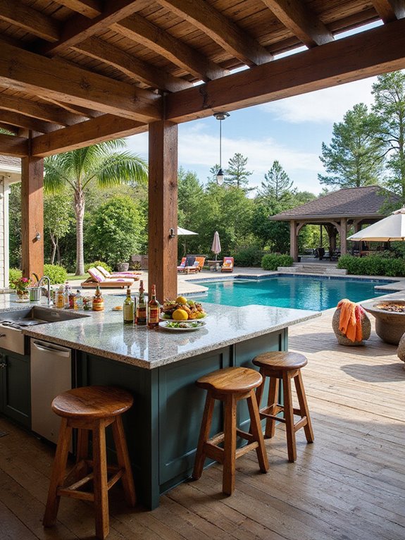 outdoor kitchen poolside oasis