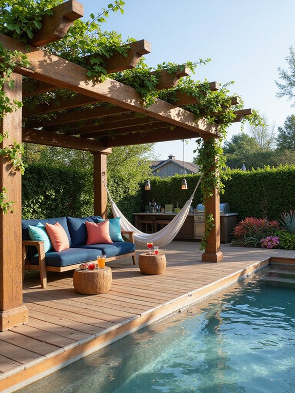pergola covered deck retreat