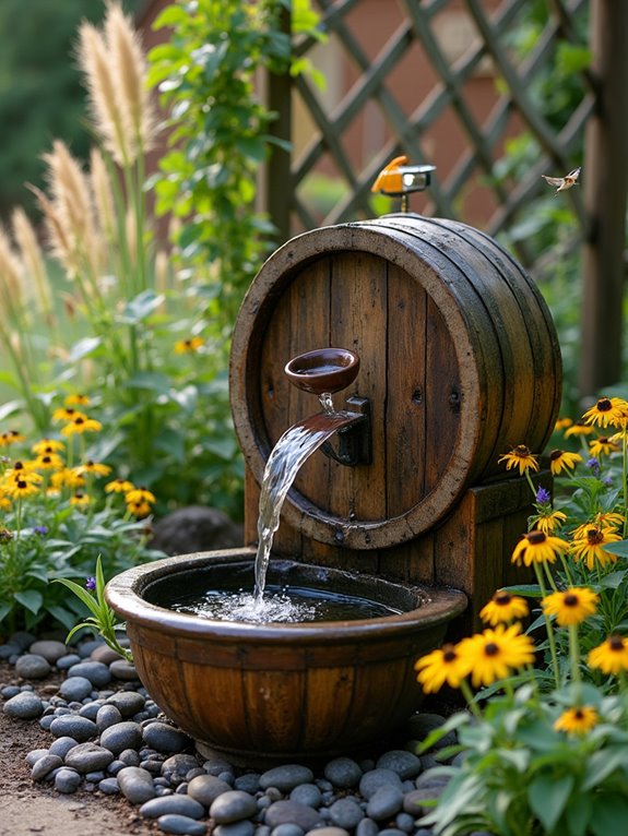 rainwater conservation outdoor fountain