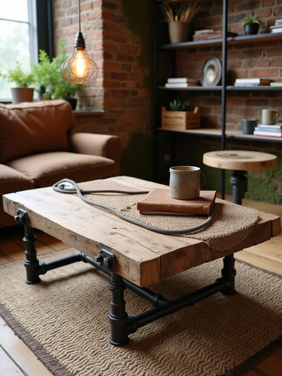 rustic industrial coffee table design