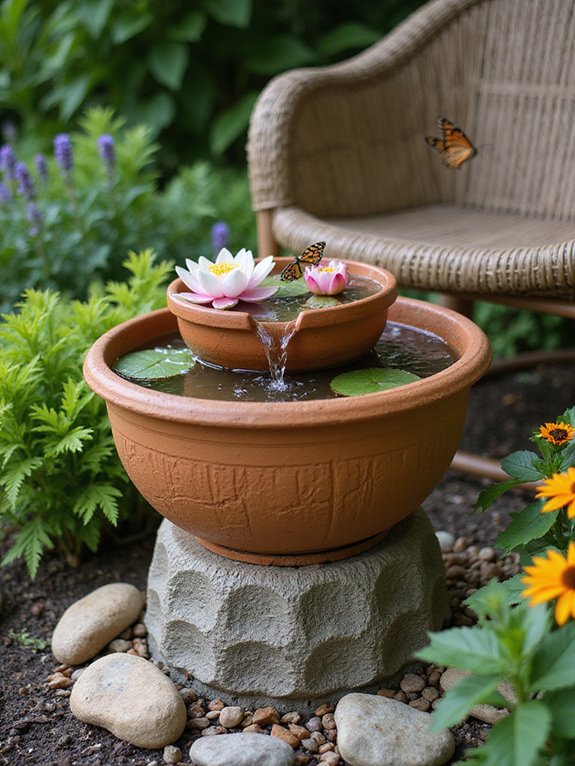 terracotta pot fountain design