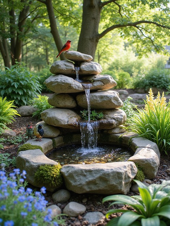 tranquil natural stone fountain