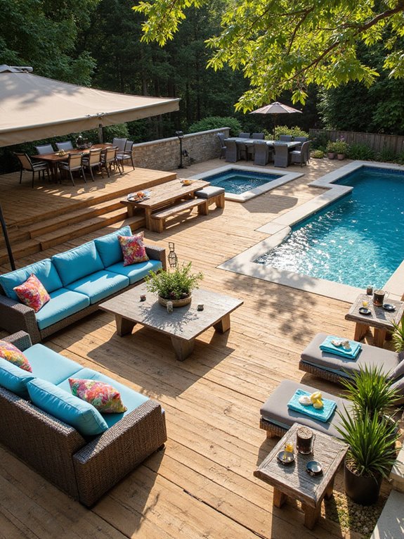 versatile poolside furniture arrangements