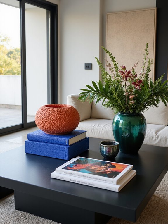 vibrant coffee table arrangement