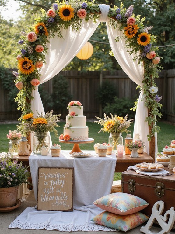 vibrant floral baby shower