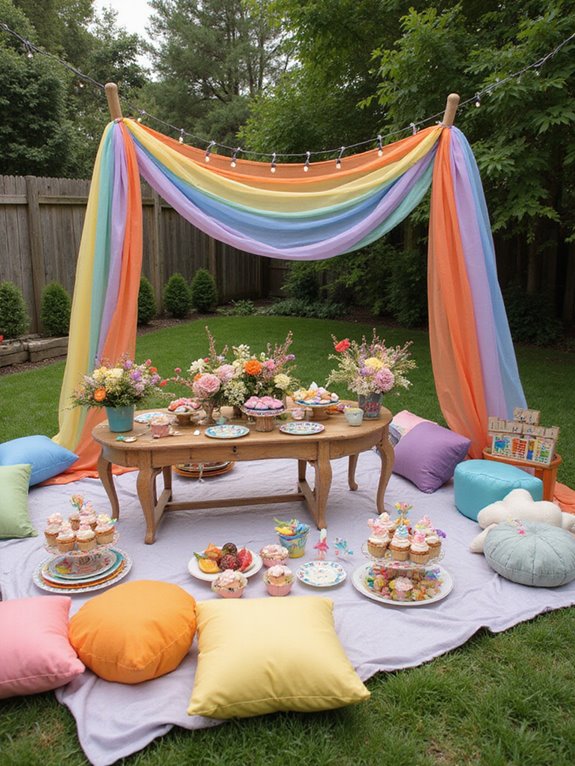 vibrant rainbow baby shower