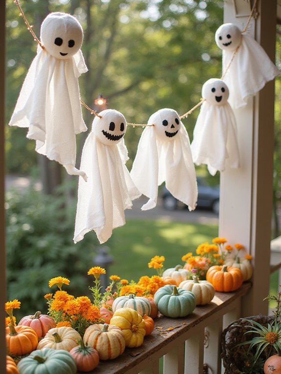 whimsical ghost decoration garlands