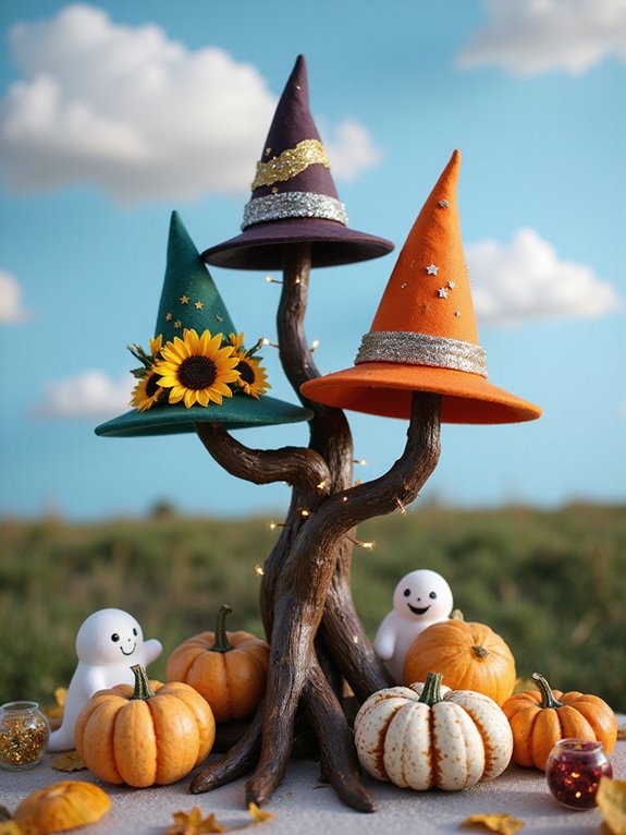 whimsical witch hat decor