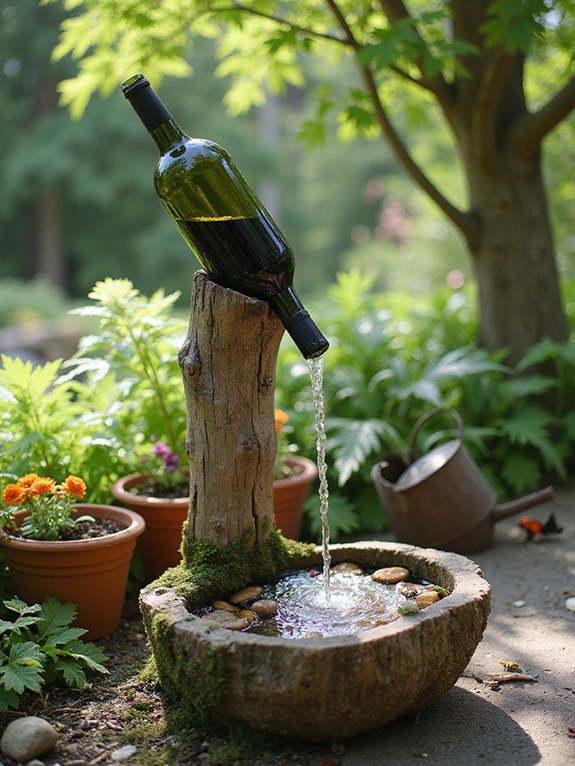 wine bottle fountain project