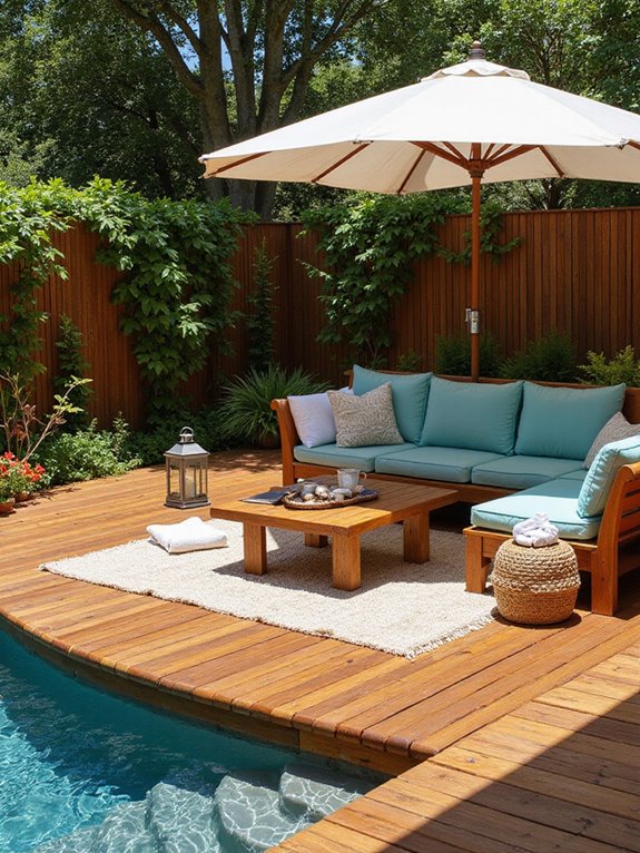 wooden deck benches oasis