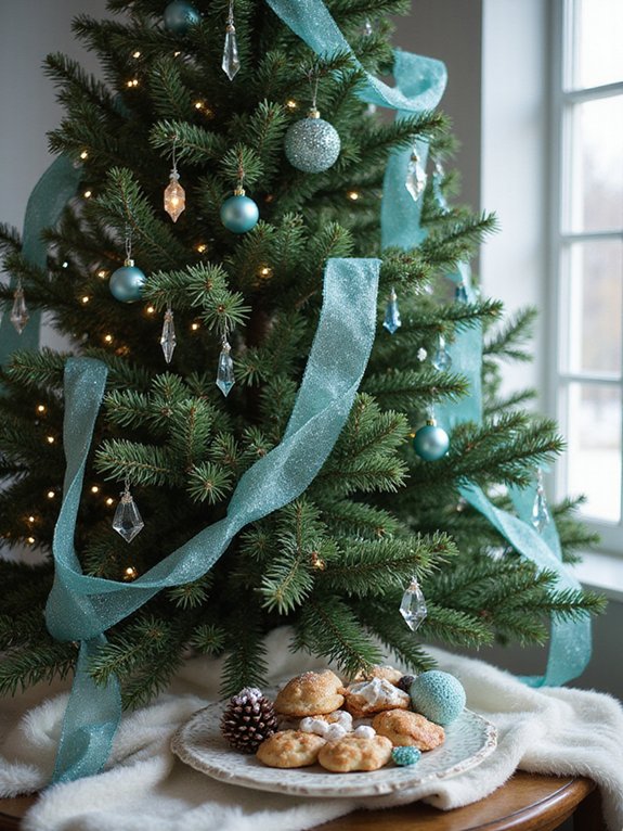aqua garland with greenery