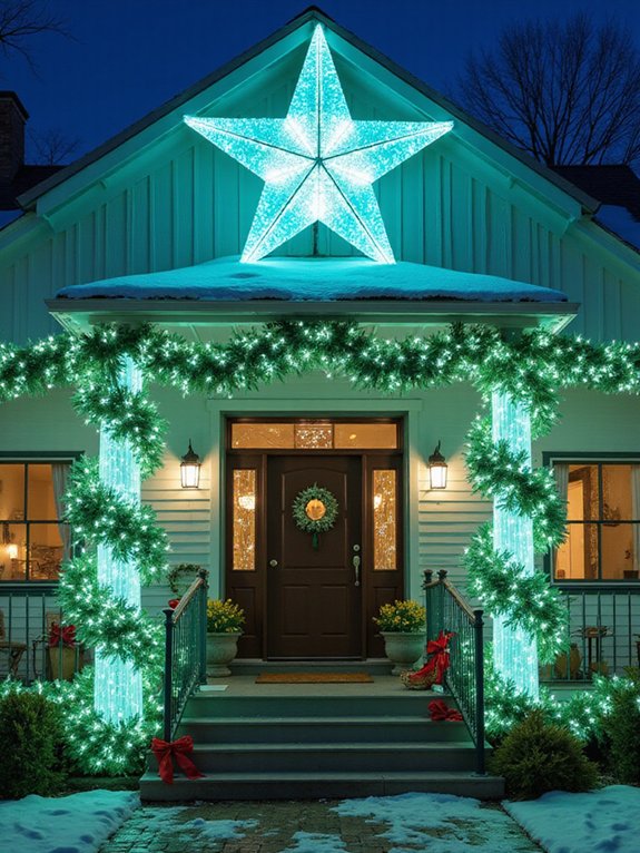 aqua lights and magnolia