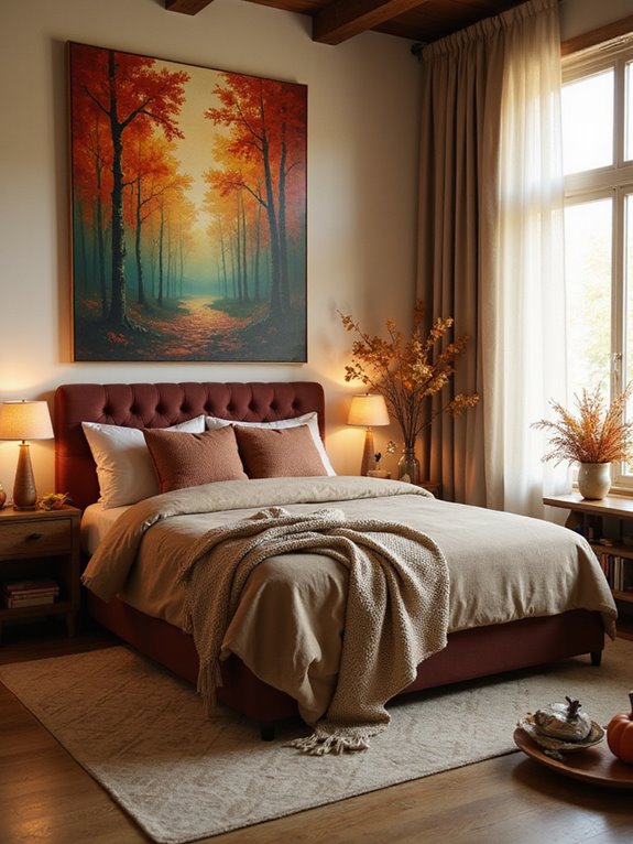 autumn themed bedroom artwork ideas