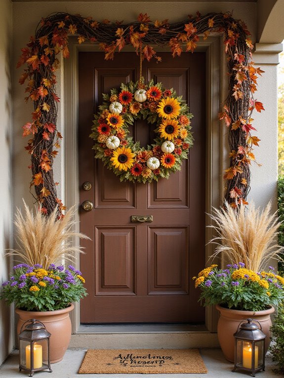 autumn themed door decor ideas