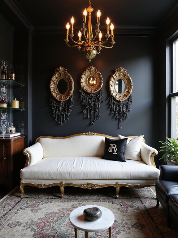 black and white eclectic decor