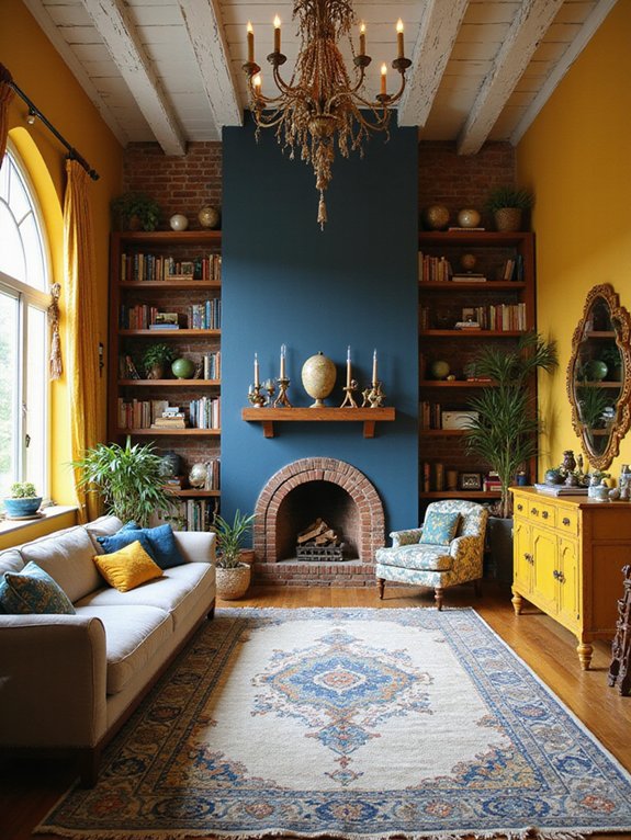 bohemian yellow washed decor