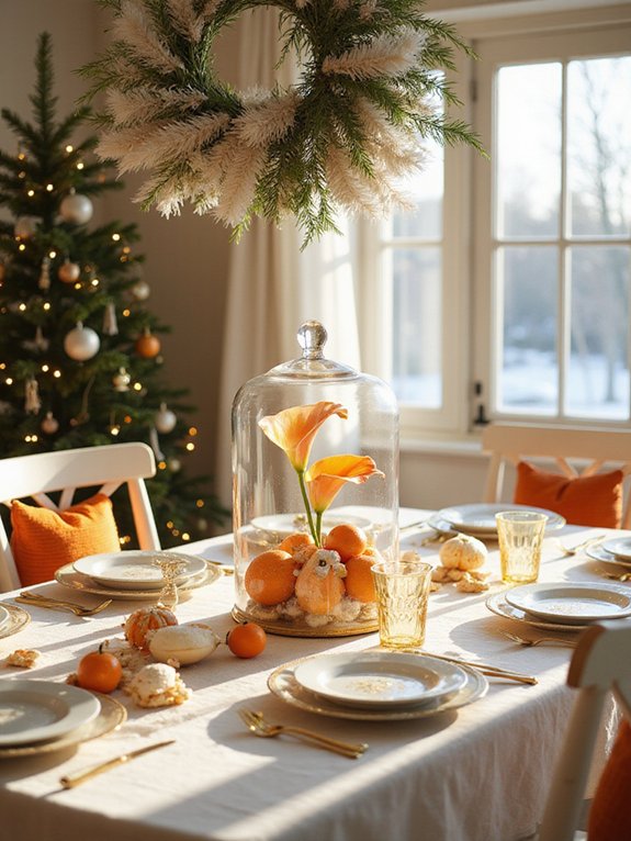 bright orange table decor