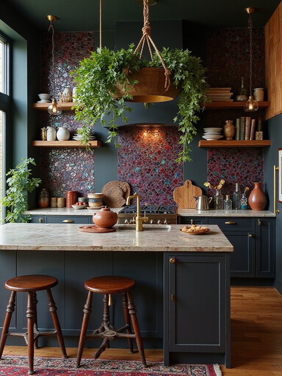 burgundy tile backsplash transformation
