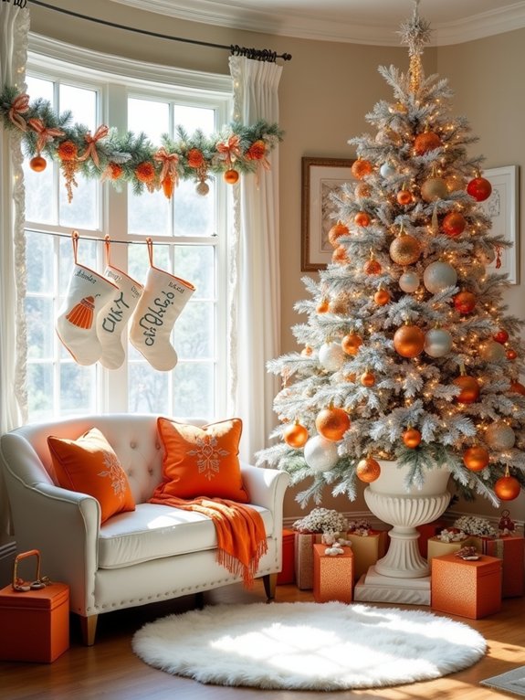 charming orange and white decor