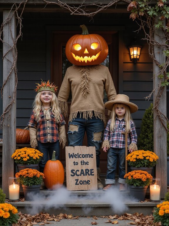 charming spooky scarecrow decor