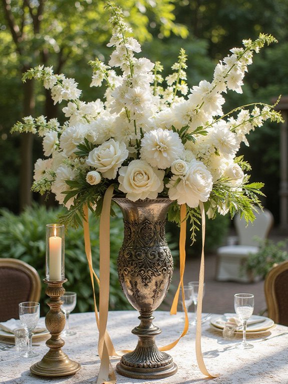charming vintage vase arrangements
