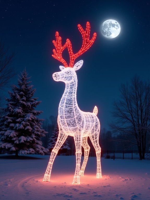 cheerful lighted reindeer display