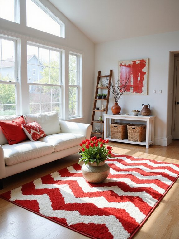cheerful red white chevron
