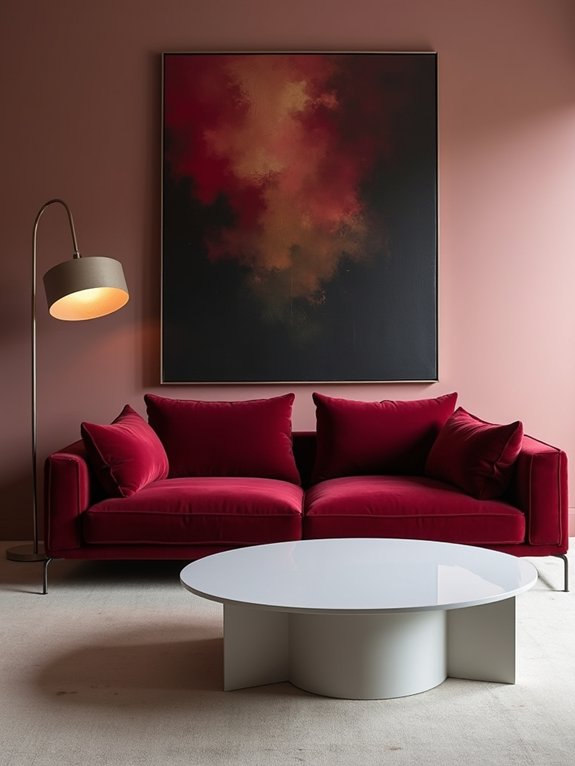 chic minimalist red decor