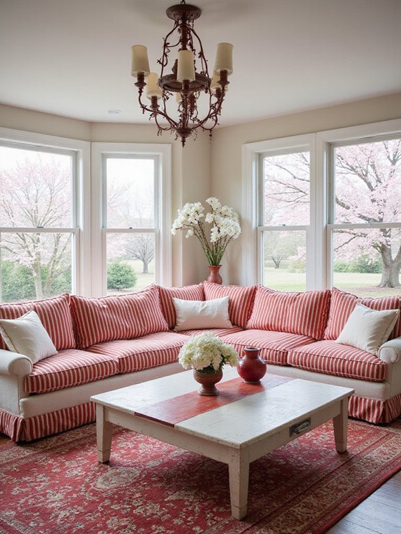 chic red and white stripes