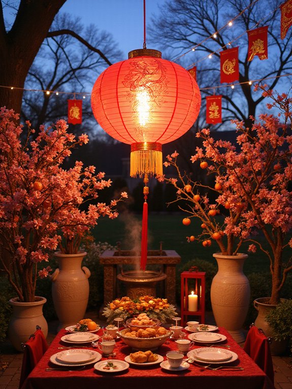 colorful outdoor new year decorations