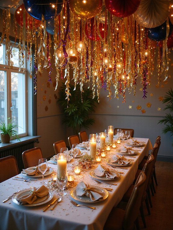 colorful streamers and swirls