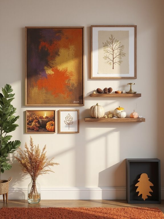 cozy autumn inspired gallery wall