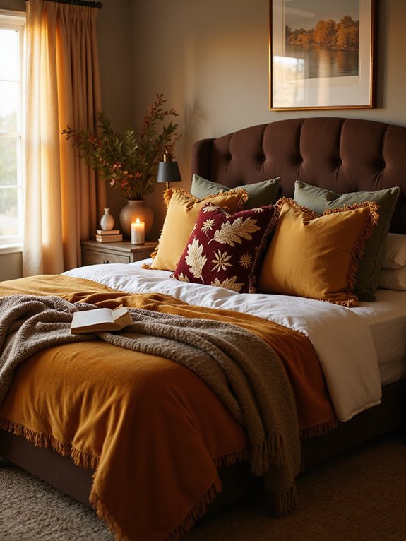 cozy autumn pillow decor