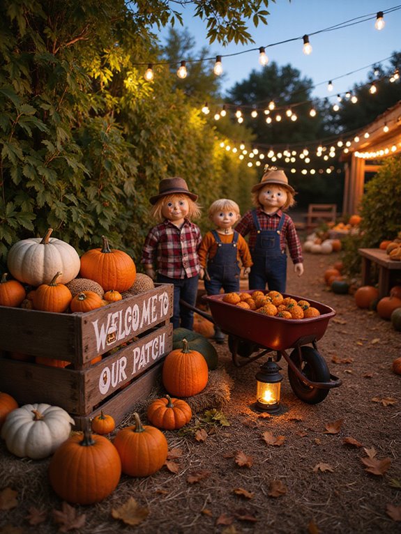 cozy autumn pumpkin display