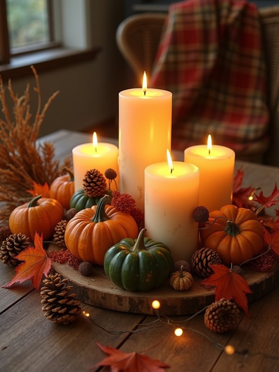 cozy candle arrangements for autumn